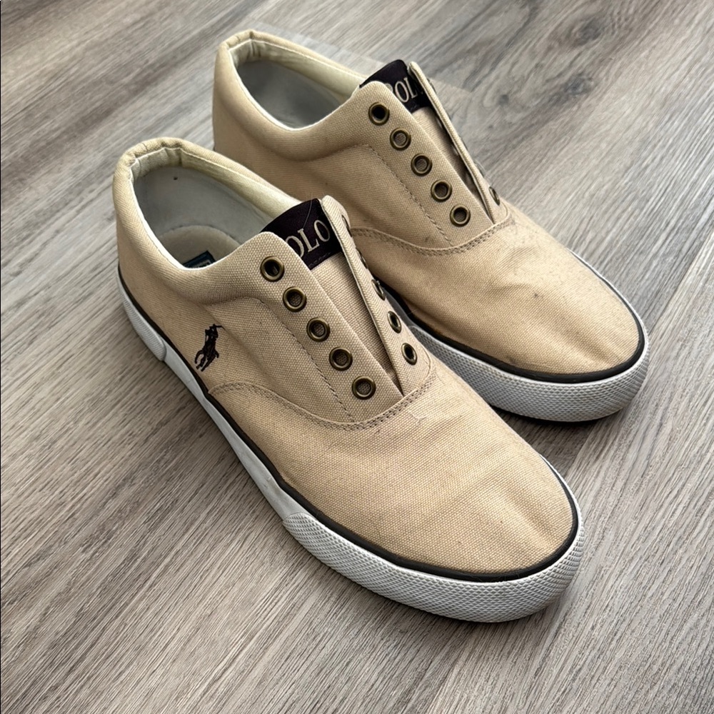 Polo by Ralph Lauren Tan Sneakers with Canvas Upper
